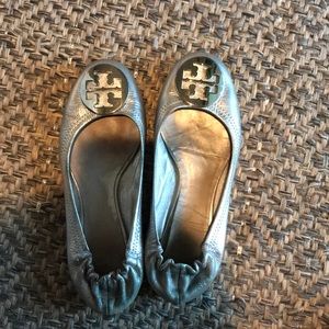 Tory Burch Silver Flats